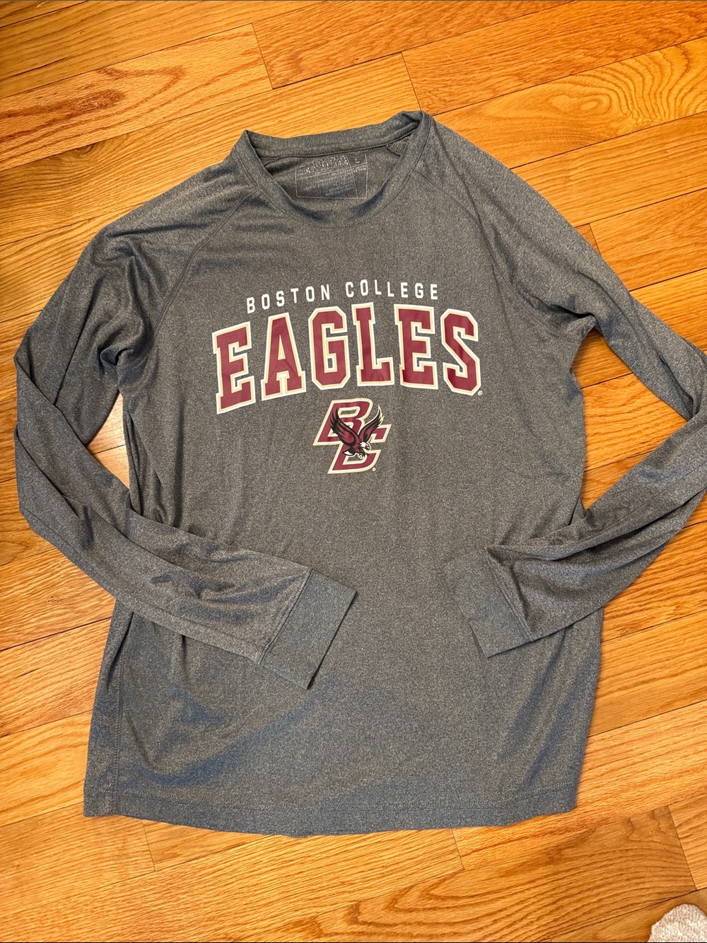 Boston College Eagles Gray Long Sleeve Athletic Tee Size Large